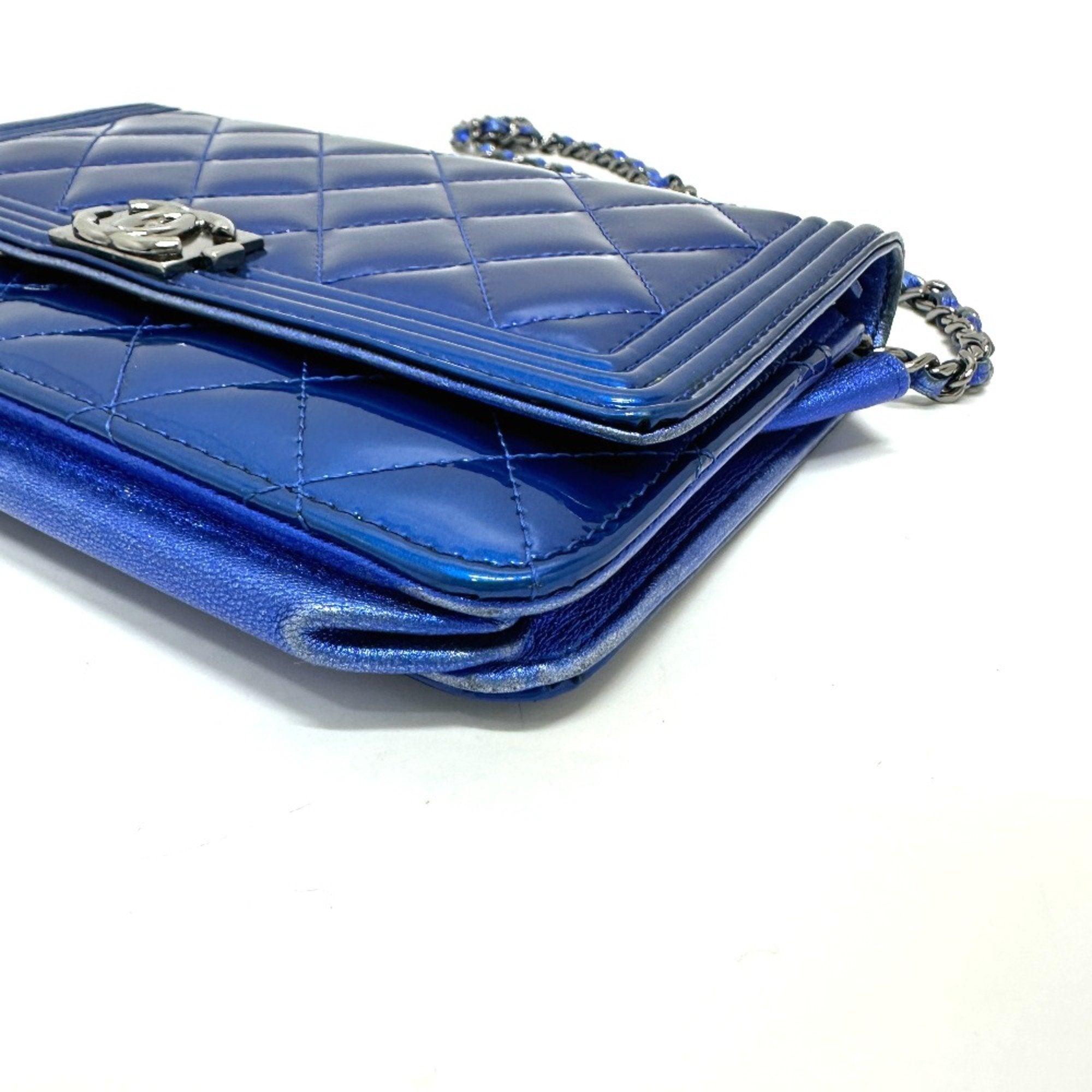Chanel Blue Leather Shoulder Bag