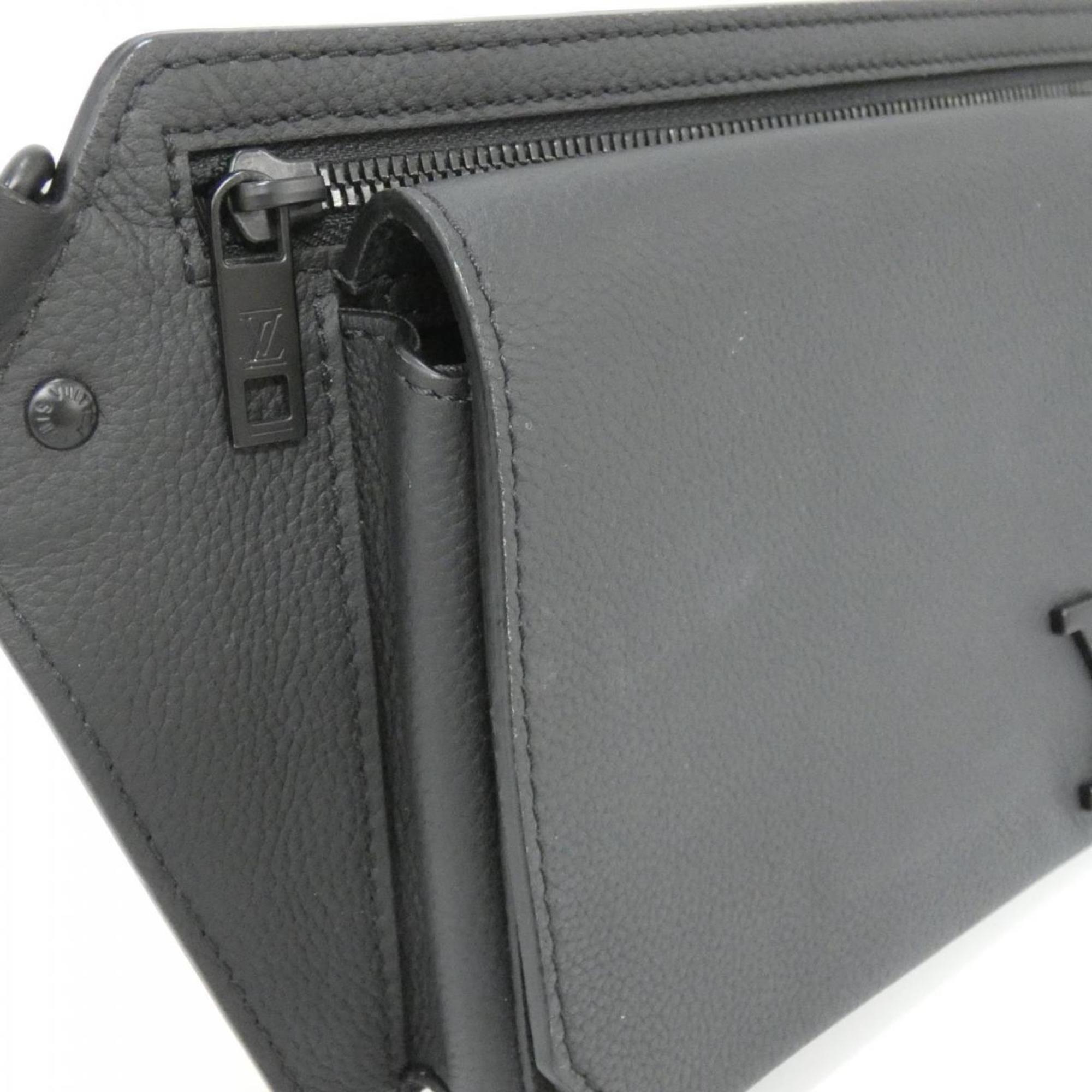 Louis Vuitton Black Leather Shoulder Bag