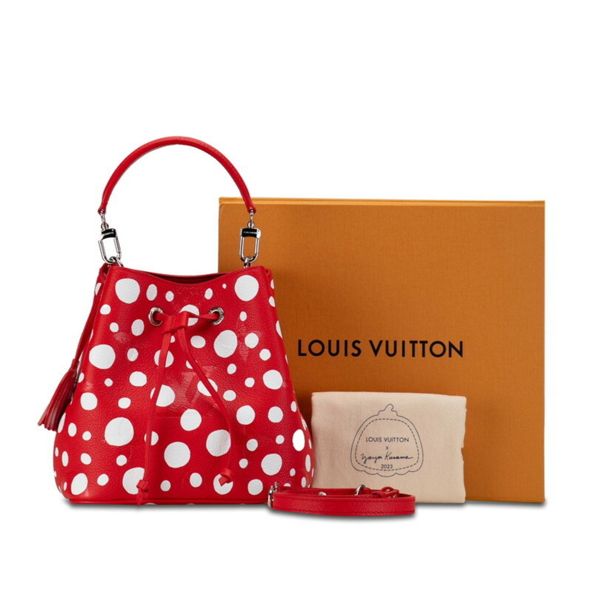 Louis Vuitton Red Color White Leather Handbag Shoulder Bag
