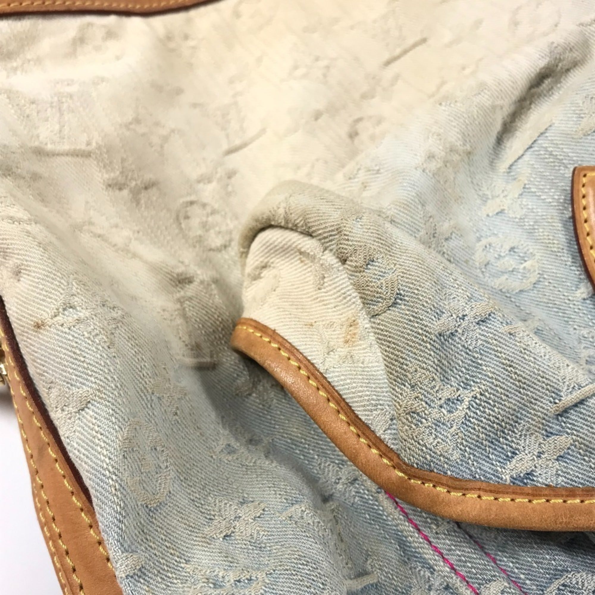 Louis Vuitton Monogram Denim Blue Pink Monogram Denim Shoulder Bag