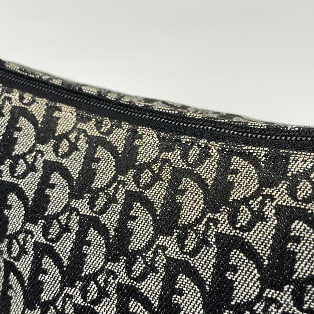 Christian Dior Black Leather Canvas Shoulder Bag (Pre-Owned)