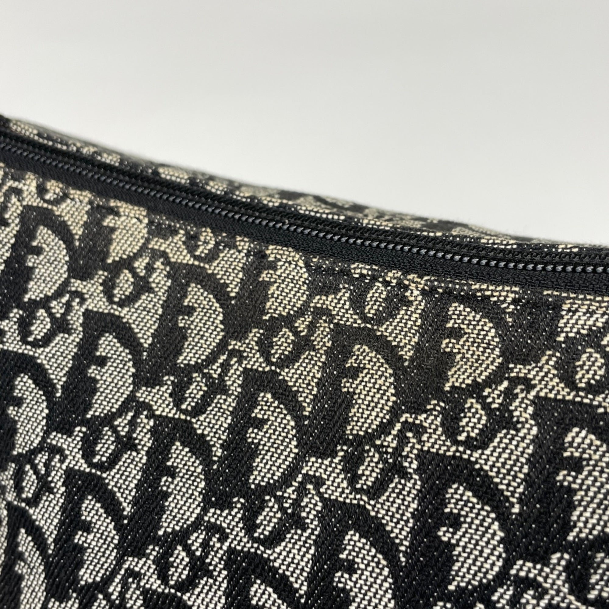 Christian Dior Black Leather Canvas Shoulder Bag (Pre-Owned)