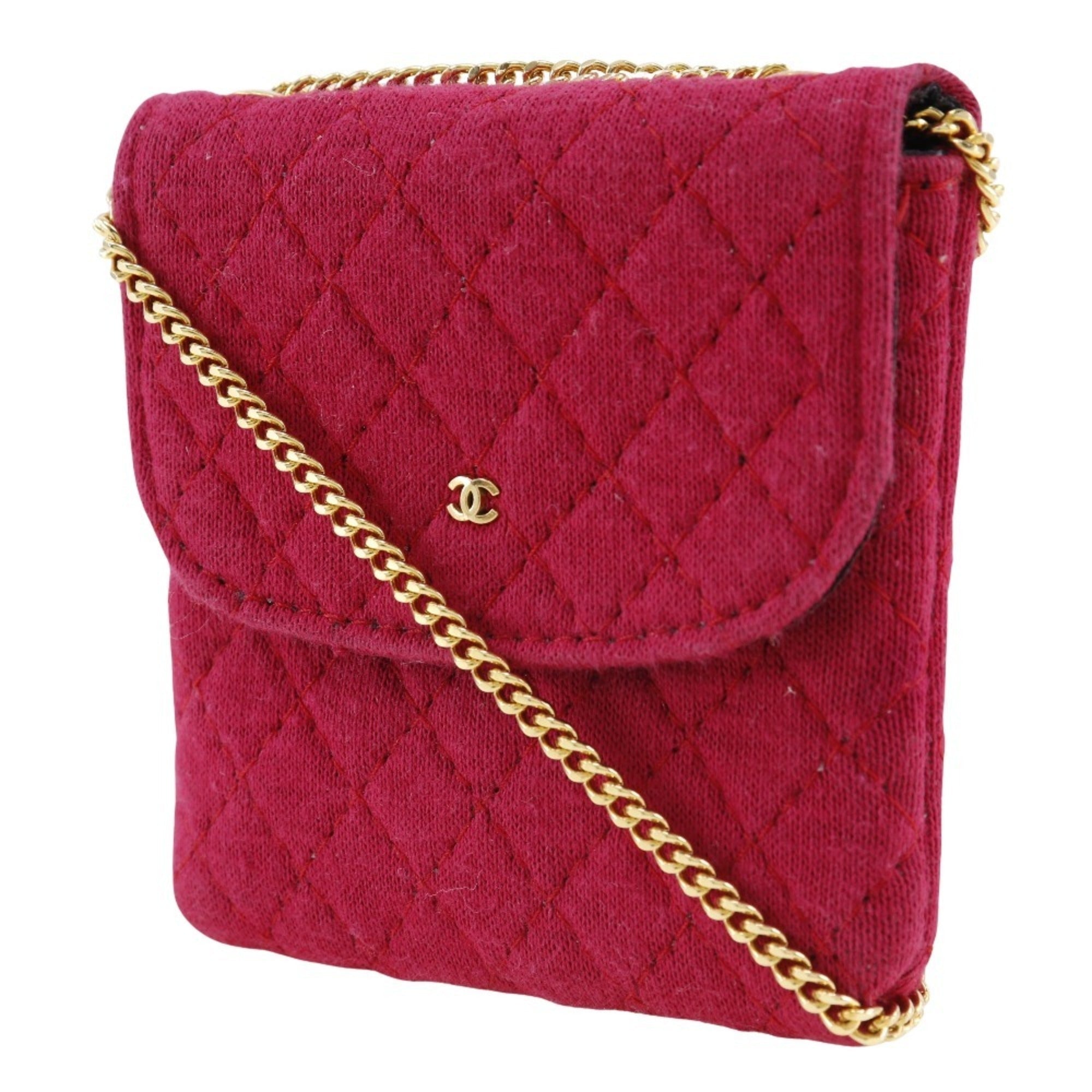 Chanel Pink Cotton Pouch Shoulder Bag