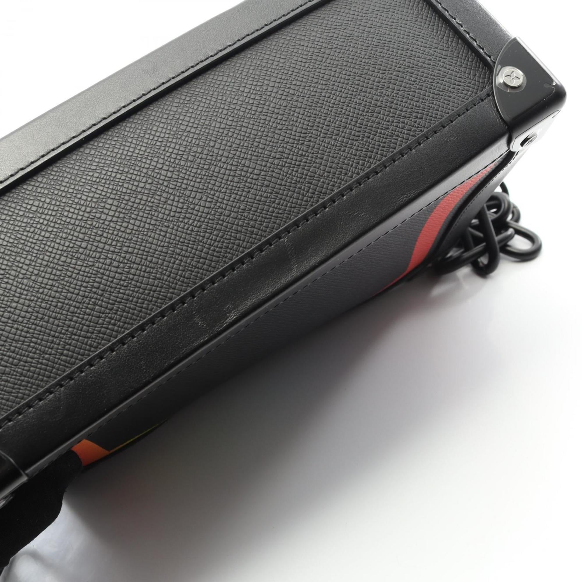 Louis Vuitton Black Multi-Color Taiga Leather Shoulder Bag