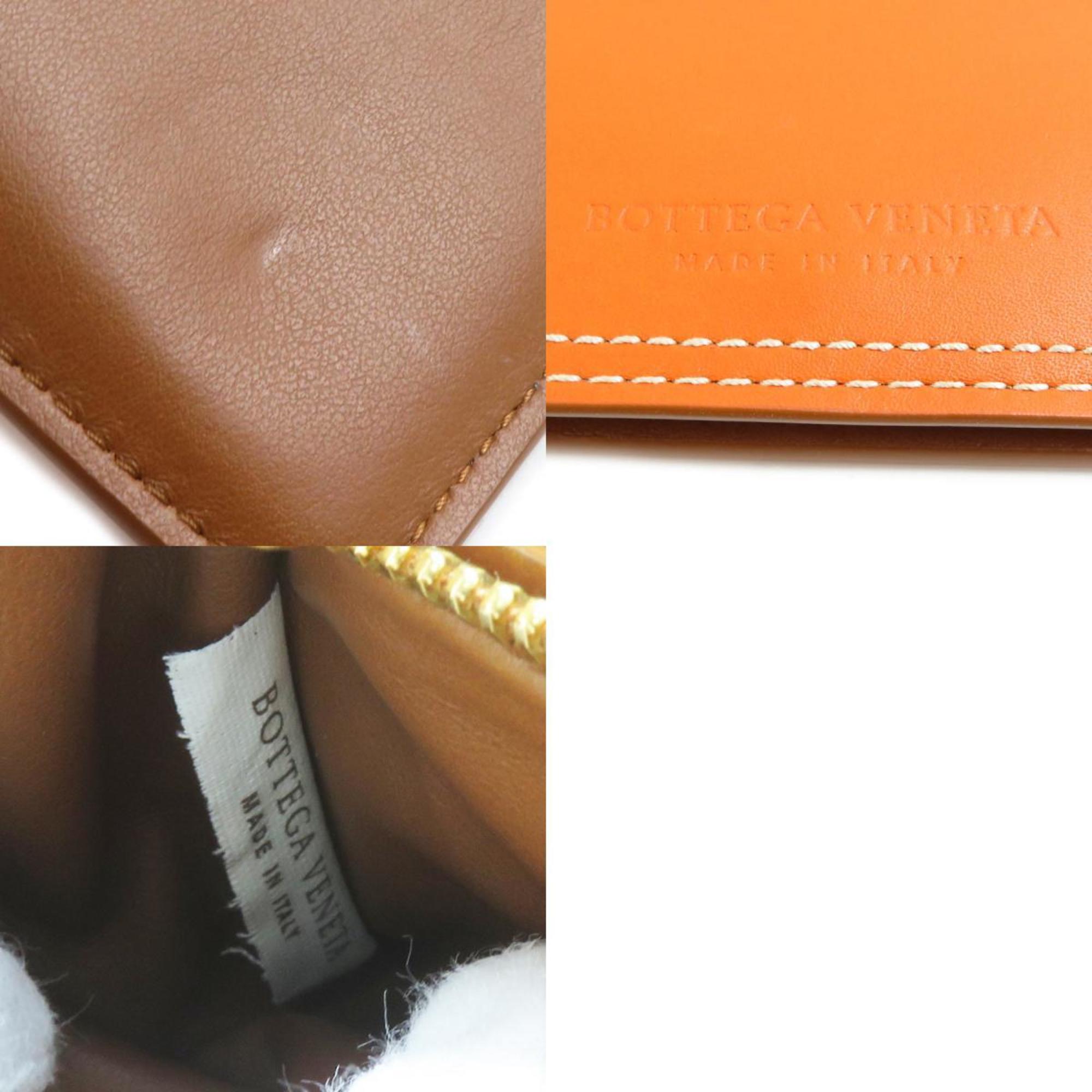 Bottega Veneta Orange Leather Long Wallet (Bi-Fold)