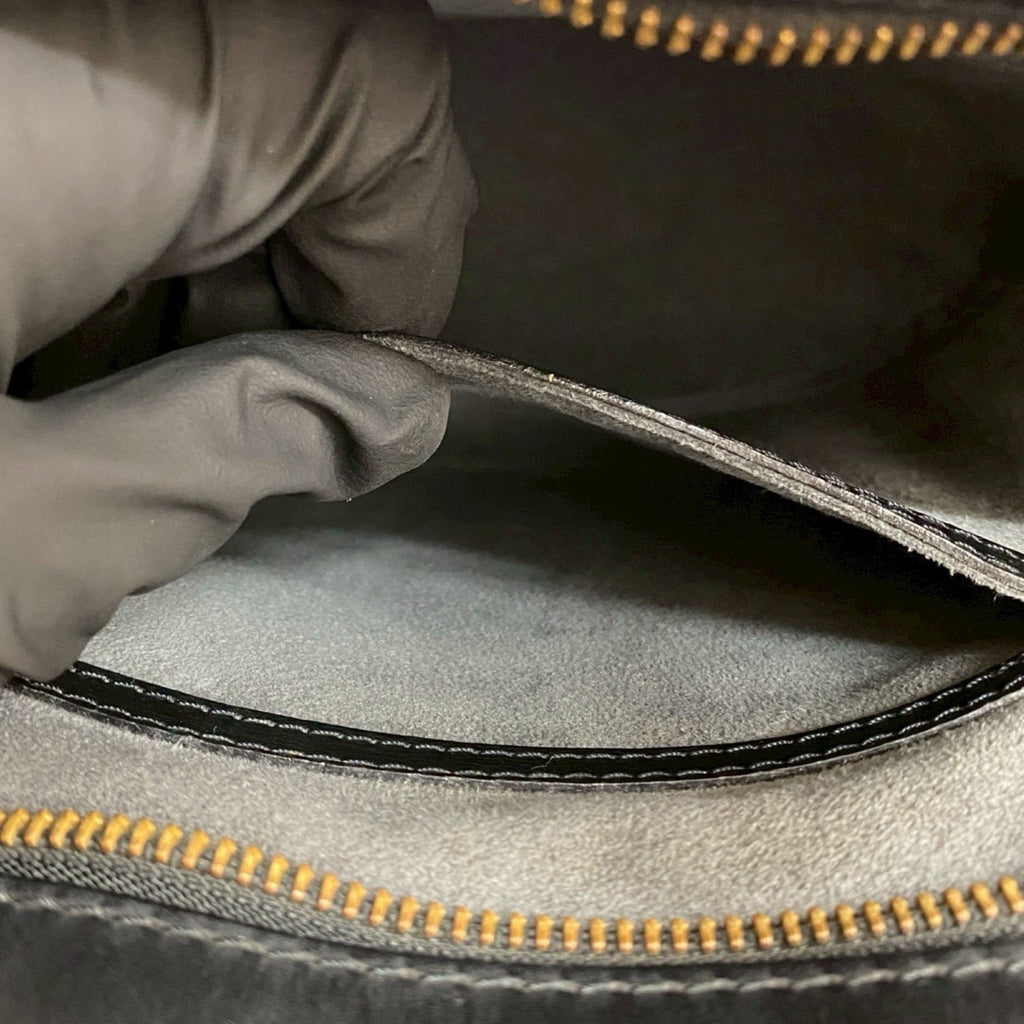 Louis Vuitton Black Leather Handbag Tote Bag