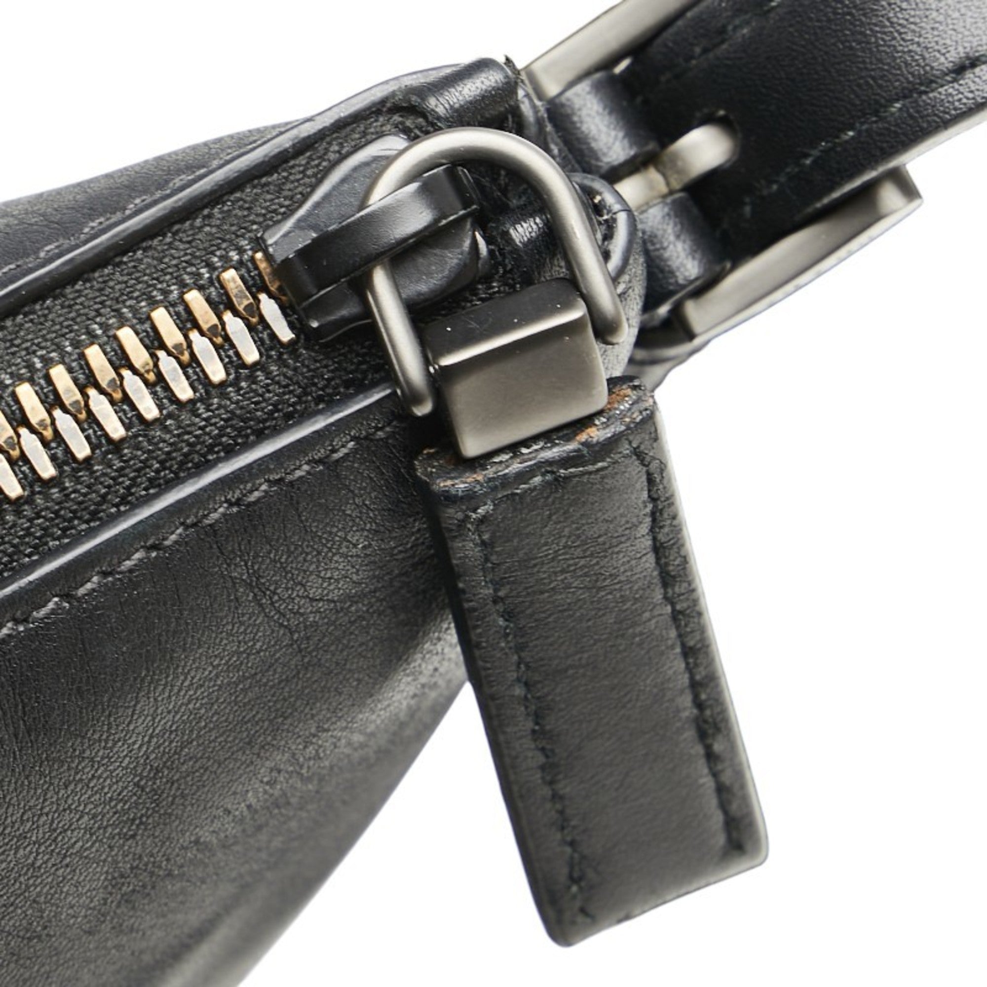 Prada Black Leather Pouch Shoulder Bag
