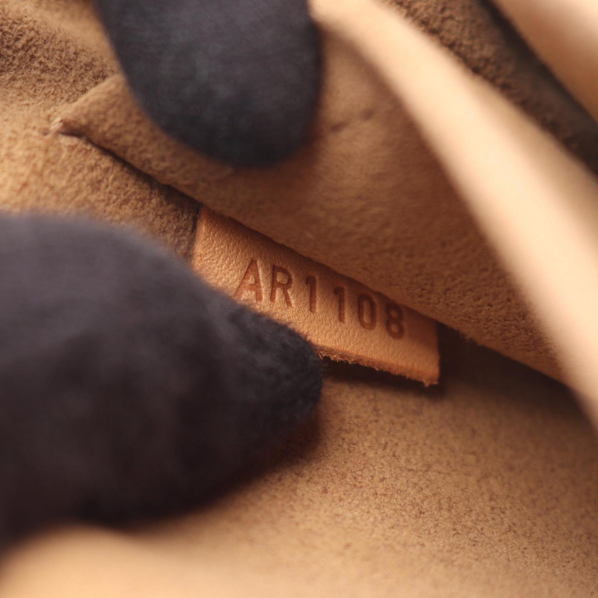 Louis Vuitton Brown Red Color Coated Canvas Leather Handbag