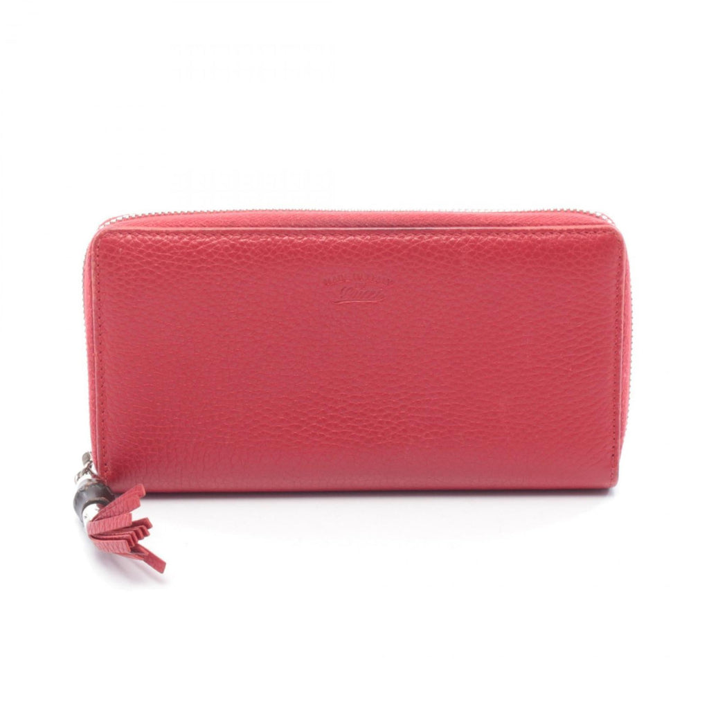 Gucci Red Color Leather Long Wallet (Bi-Fold) (Pre-Owned)