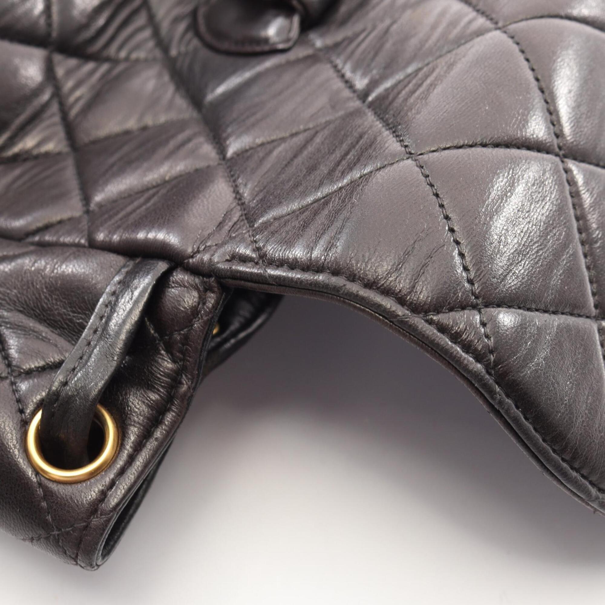 Chanel Black Leather Backpack Handbag