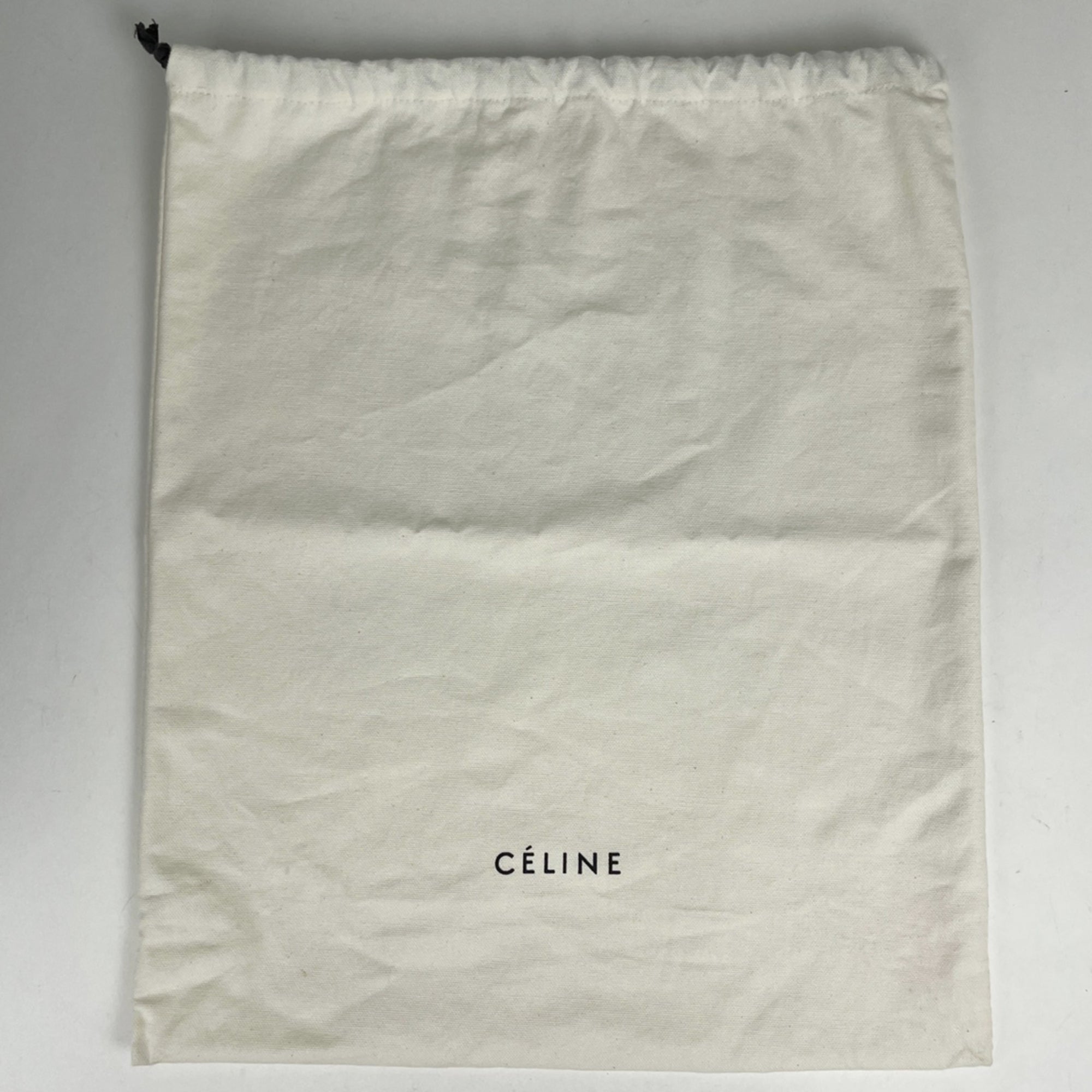 Celine Cabas Black Ivory Leather Shoulder Bag Tote Bag