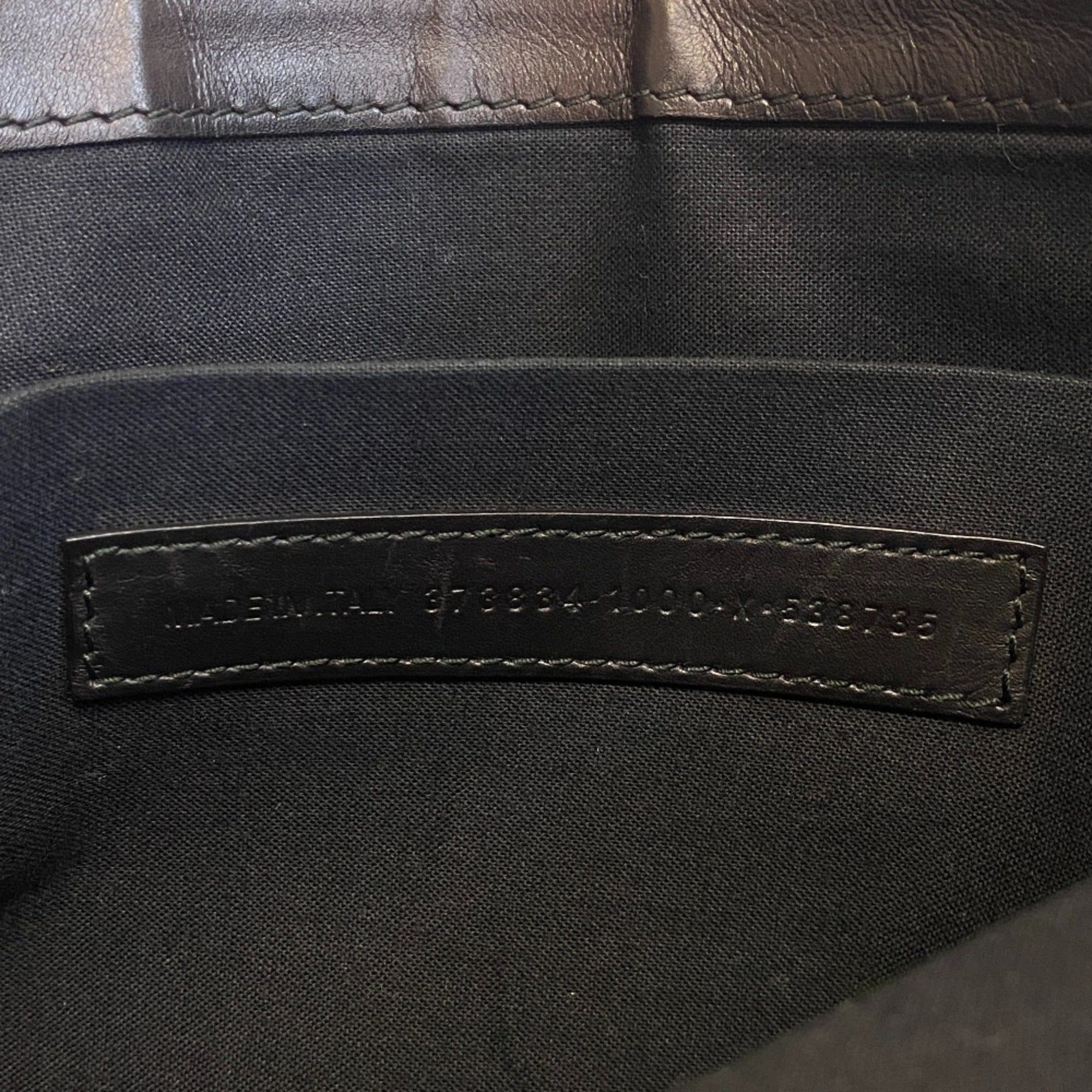 Balenciaga Black Leather Canvas Clutch