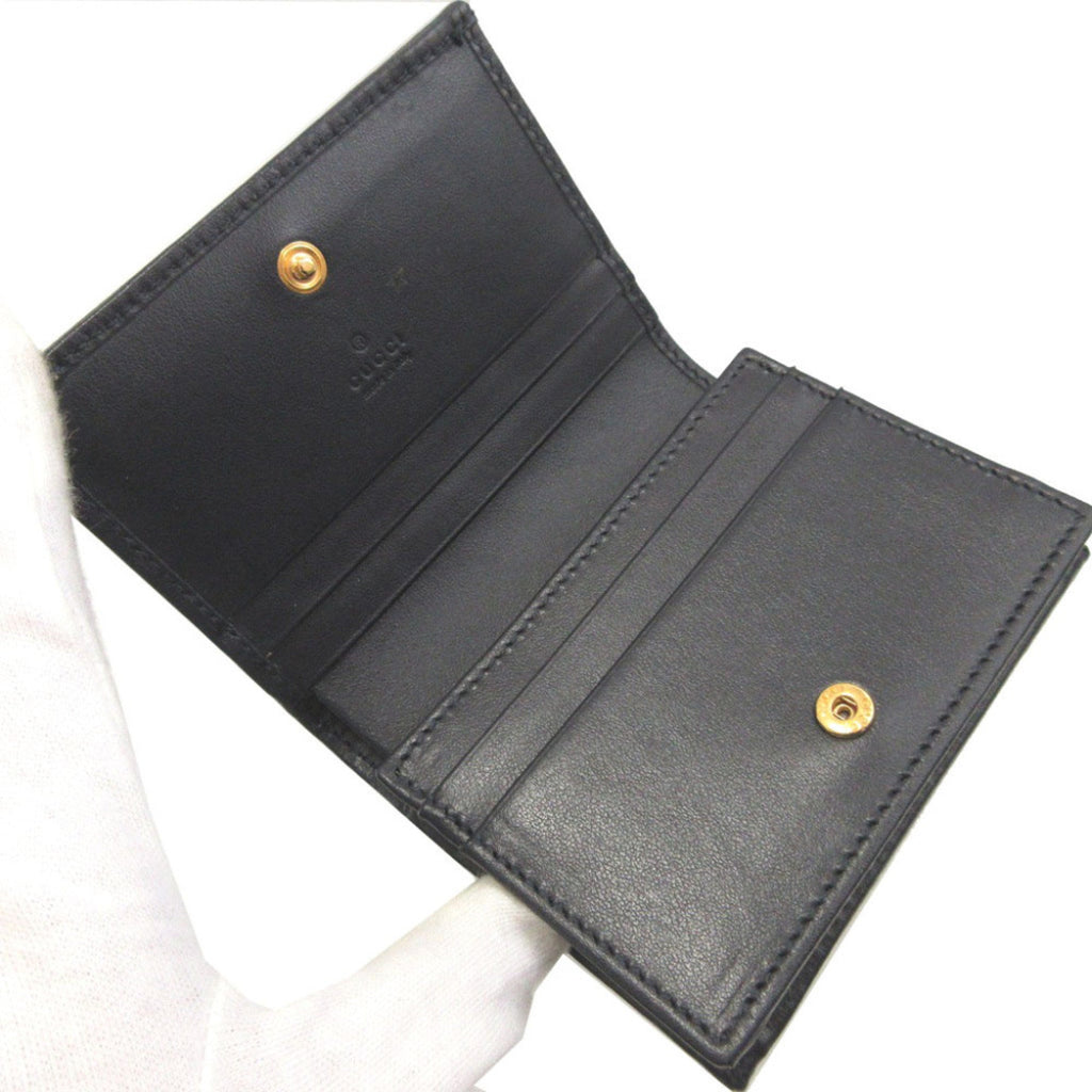 Gucci Beige Black Canvas Leather Wallet (Bi-Fold) (Pre-Owned)