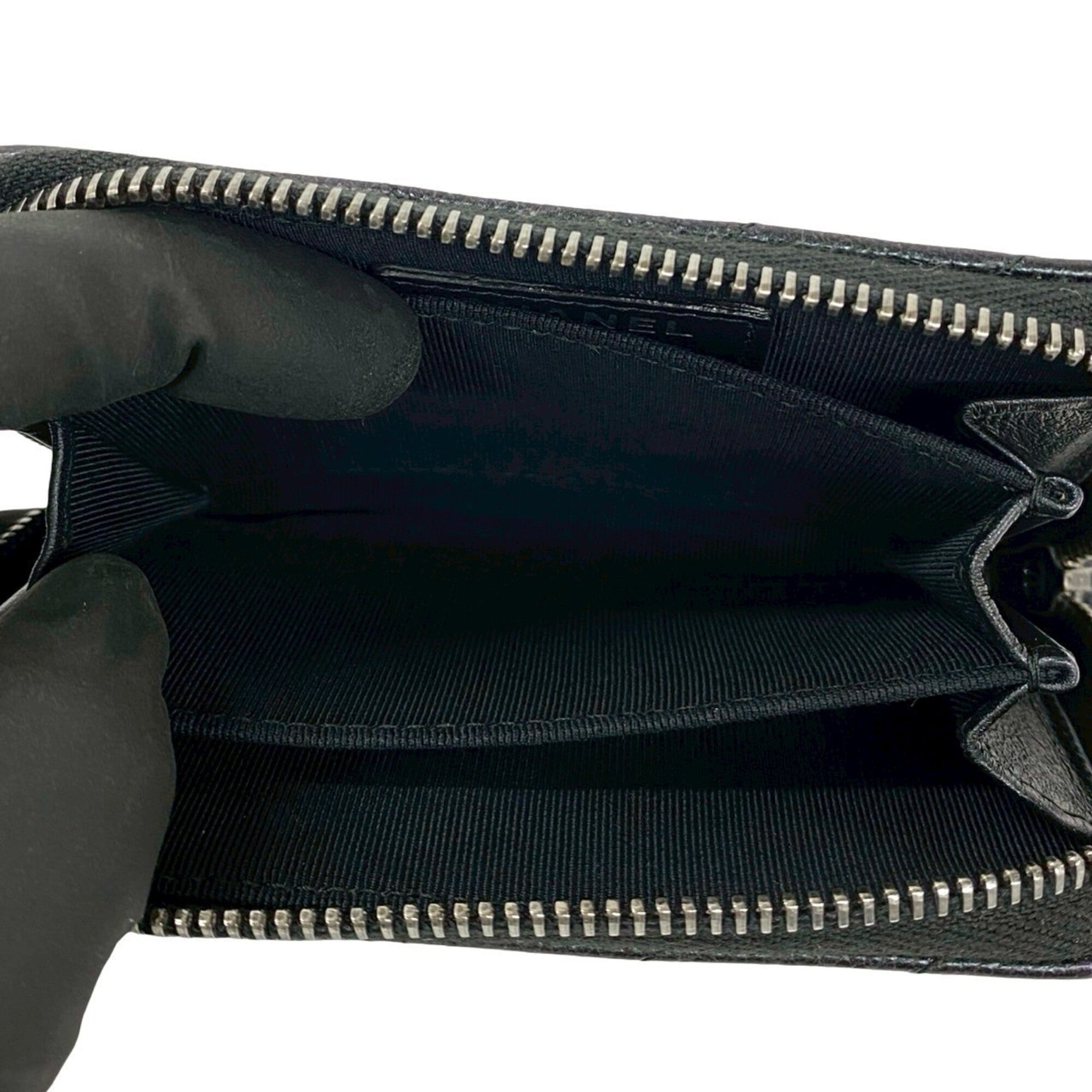 Chanel Black Grained Calfskin Coin Purse/Coin Case