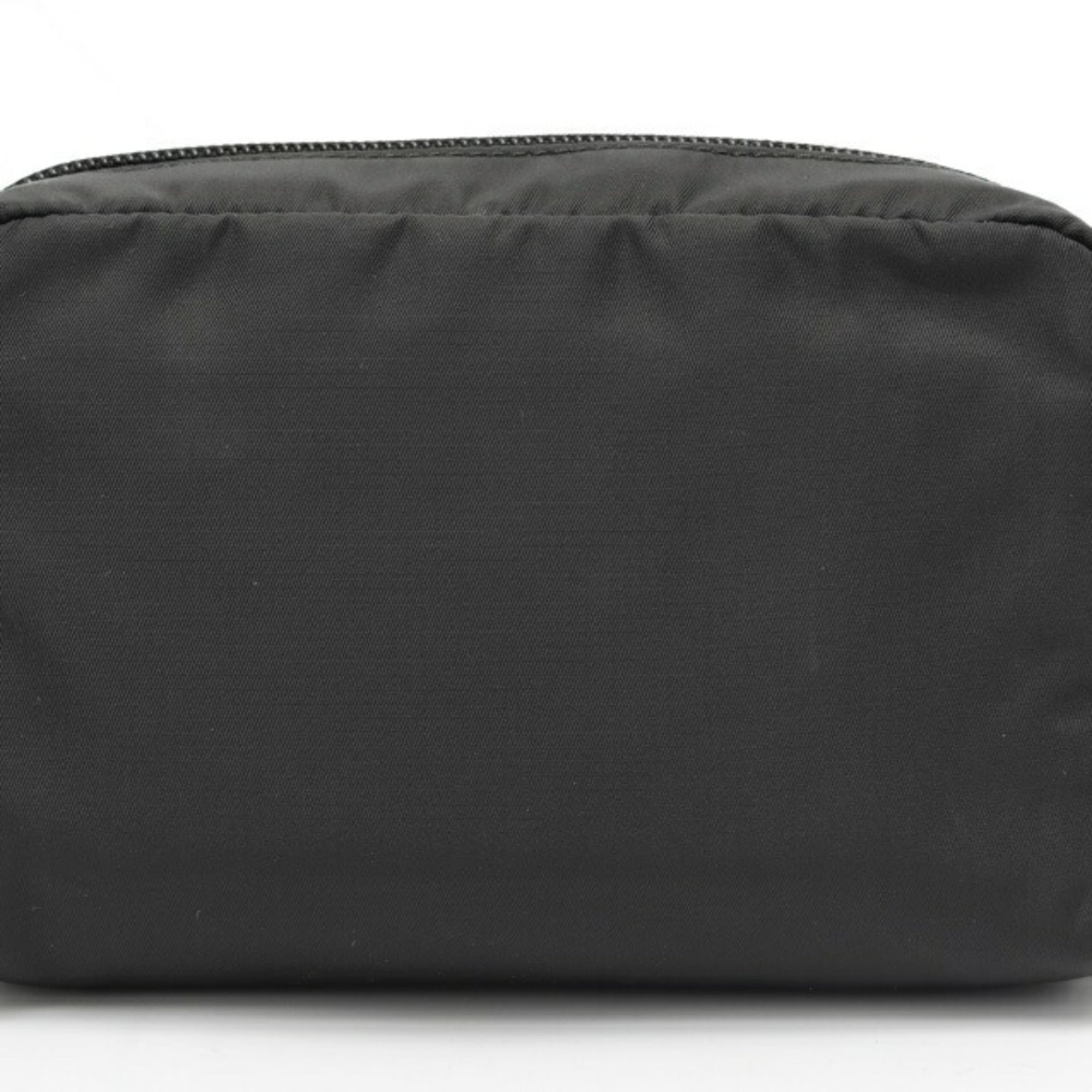 Prada Black Nylon Leather Pouch