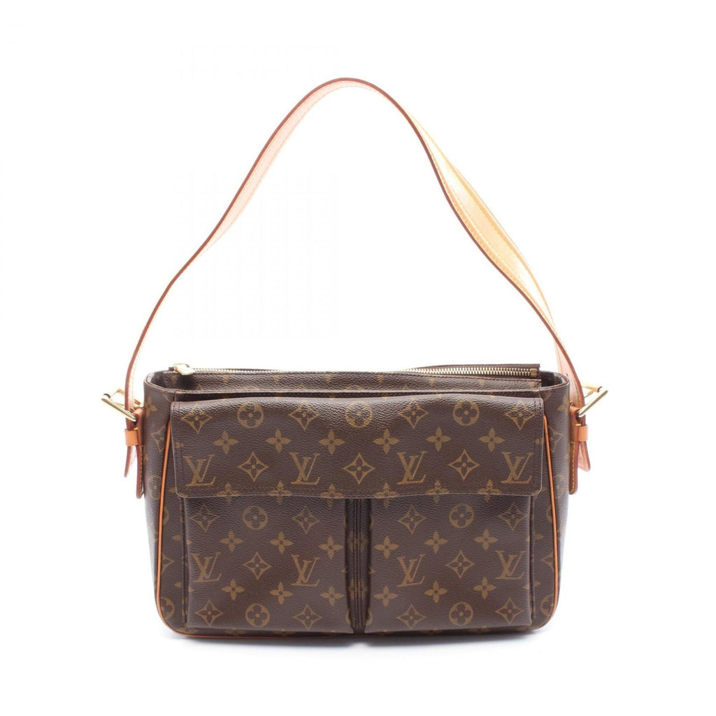 Louis Vuitton Monogram Brown Coated Canvas Leather Shoulder Bag