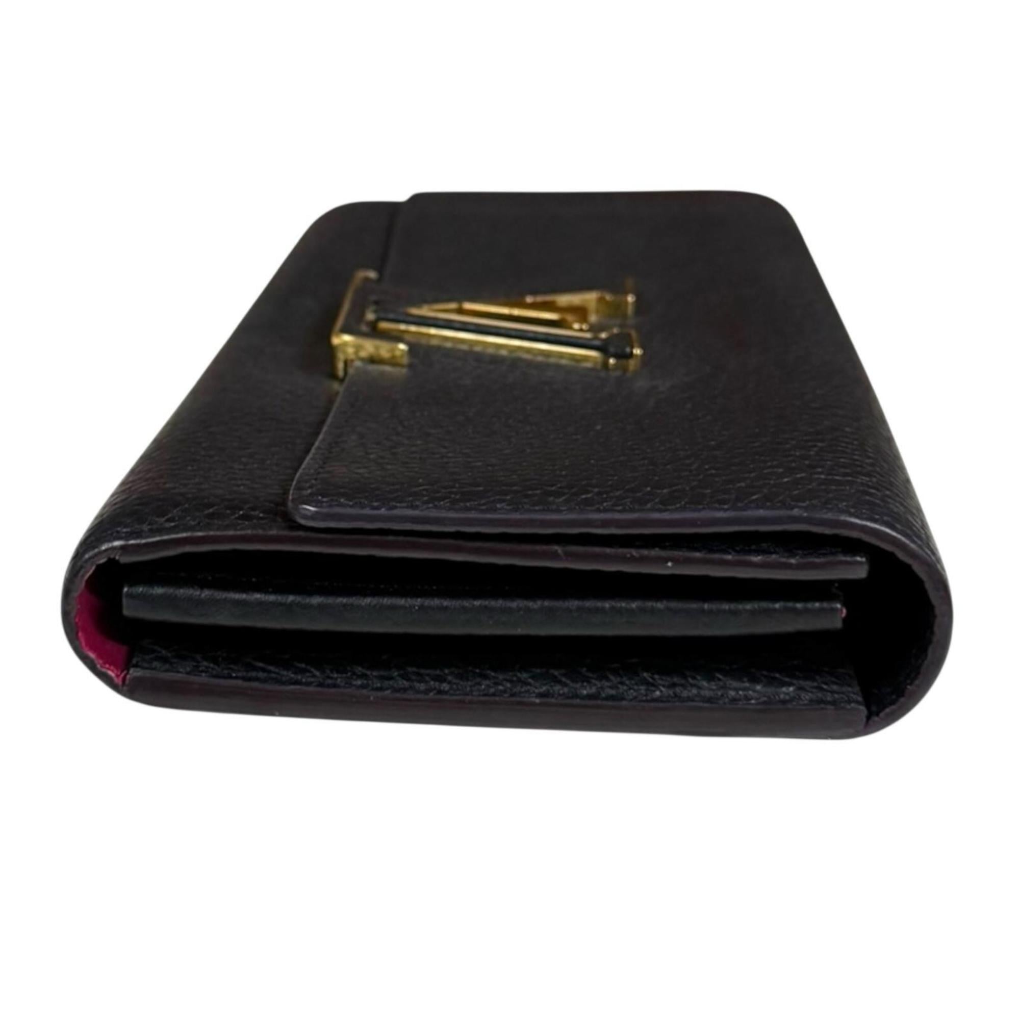 Louis Vuitton Black Noir Leather Long Wallet