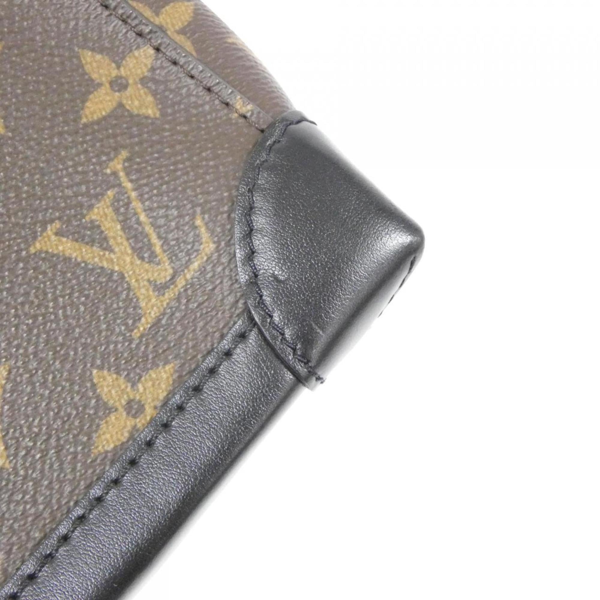 Louis Vuitton Black Brown Coated Canvas Shoulder Bag