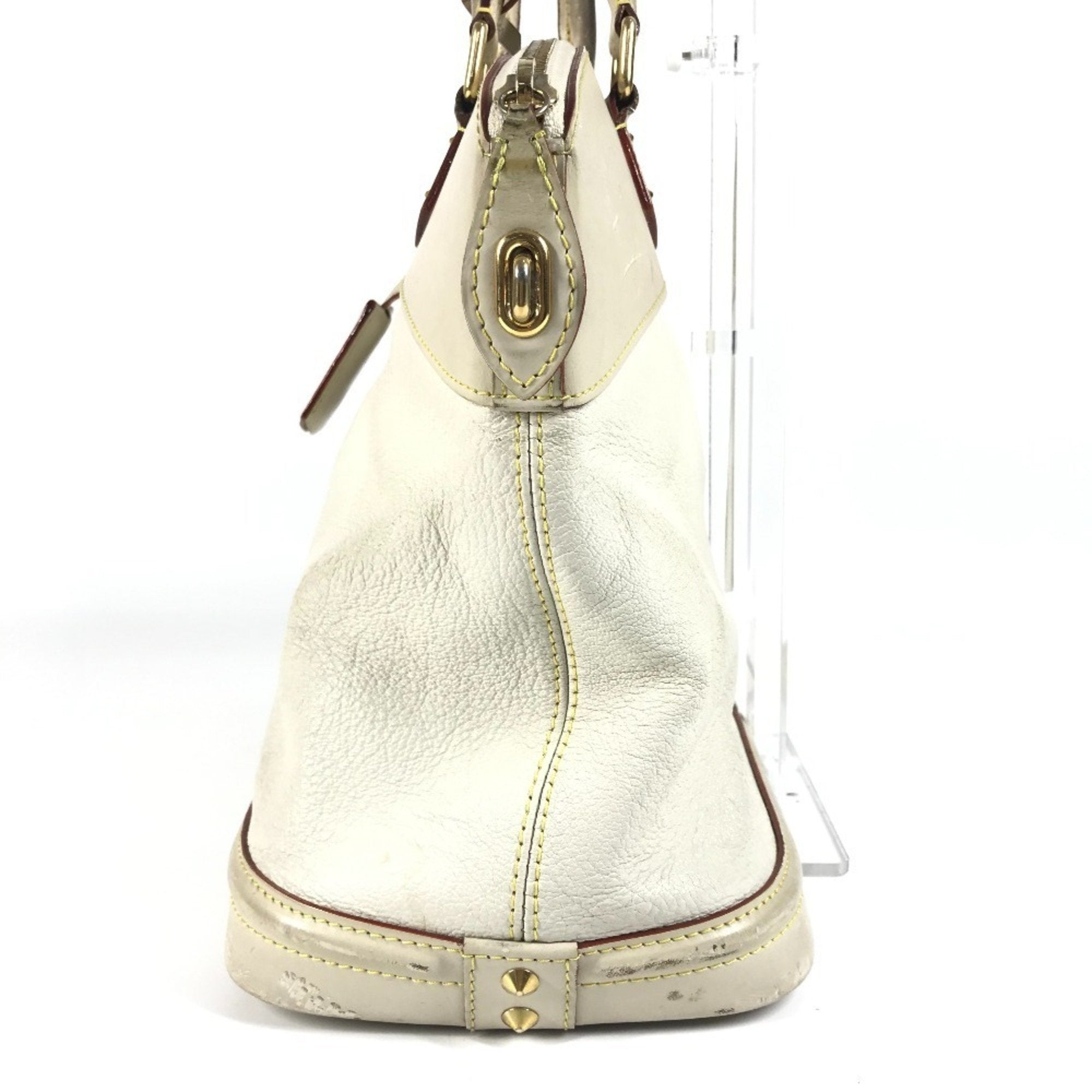 Louis Vuitton Blanc White Suhali Leather Handbag Shoulder Bag Tote Bag