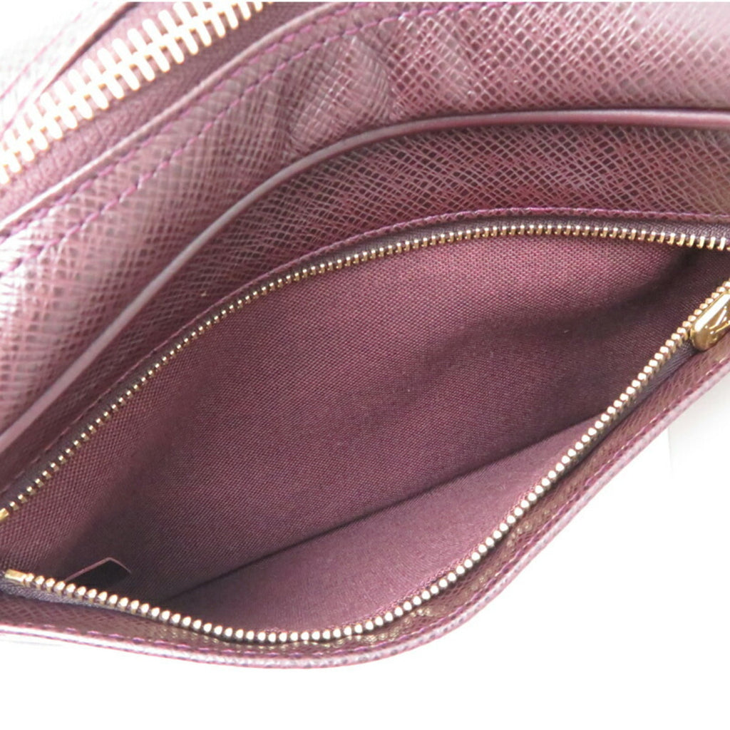 Louis Vuitton Acajou Brown Taiga Leather Clutch Bag Pouch