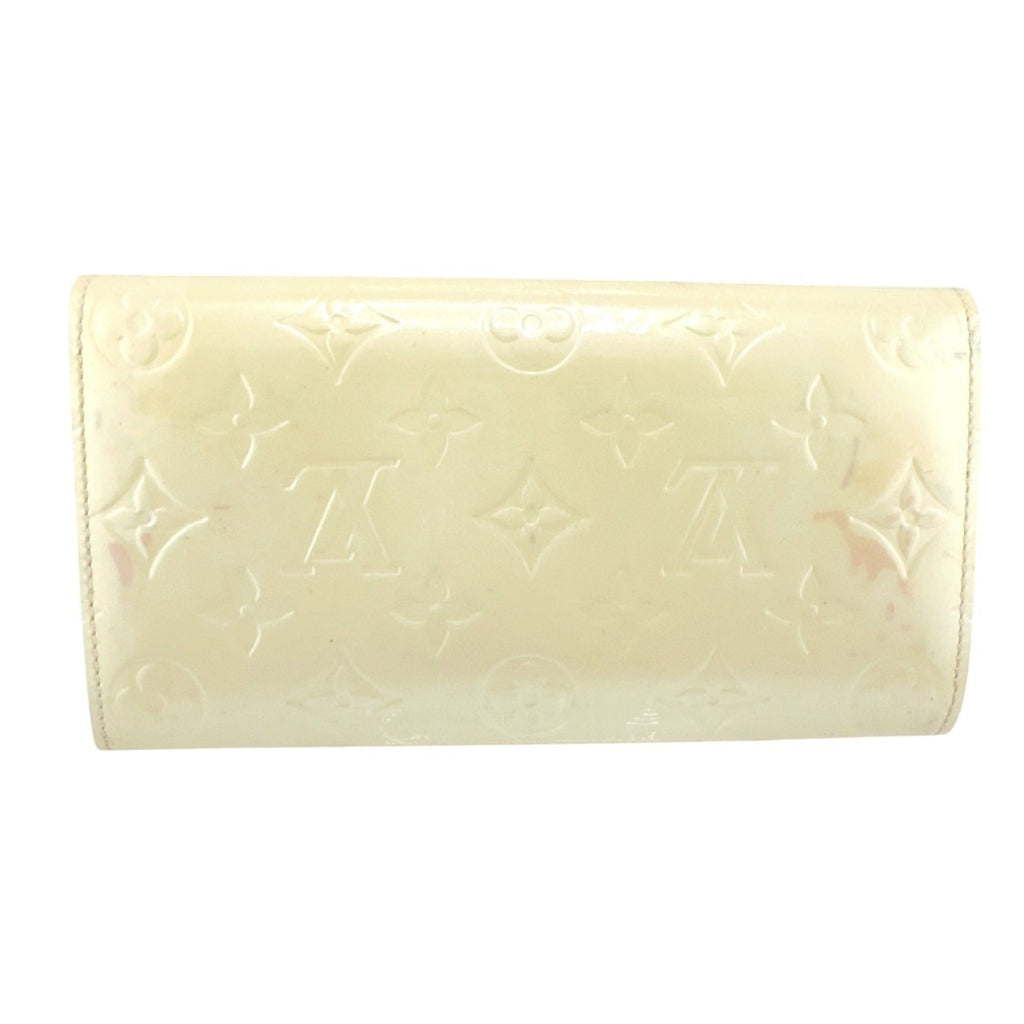 Louis Vuitton Cream White Monogram Vernis Long Wallet (Tri-Fold)