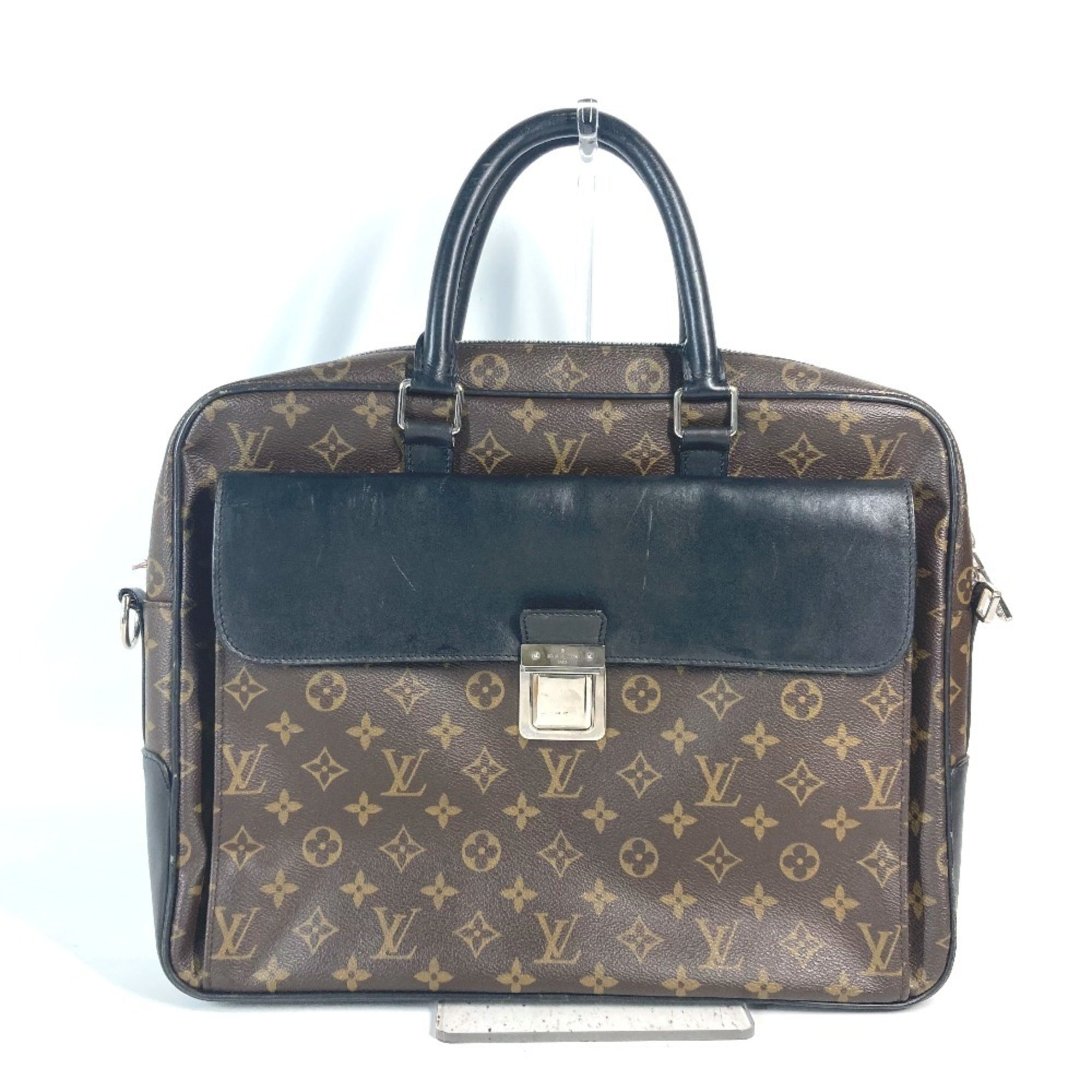 Louis Vuitton Black Brown Galle Monogram Leather Handbag
