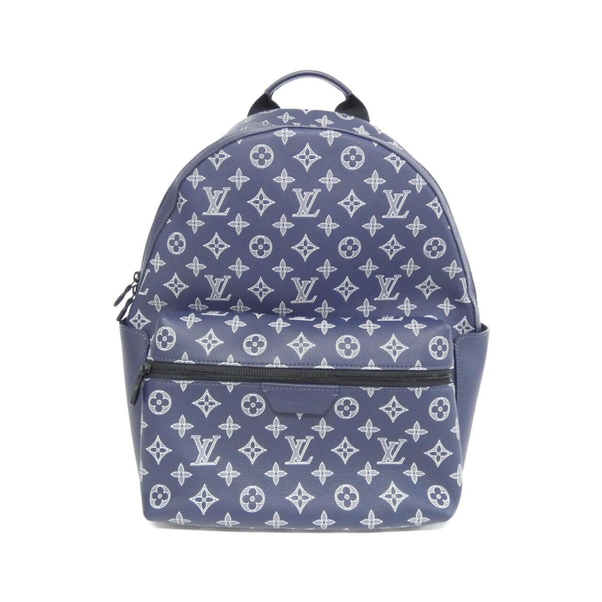 Louis Vuitton Monogram Shadow Black Navy Leather Backpack