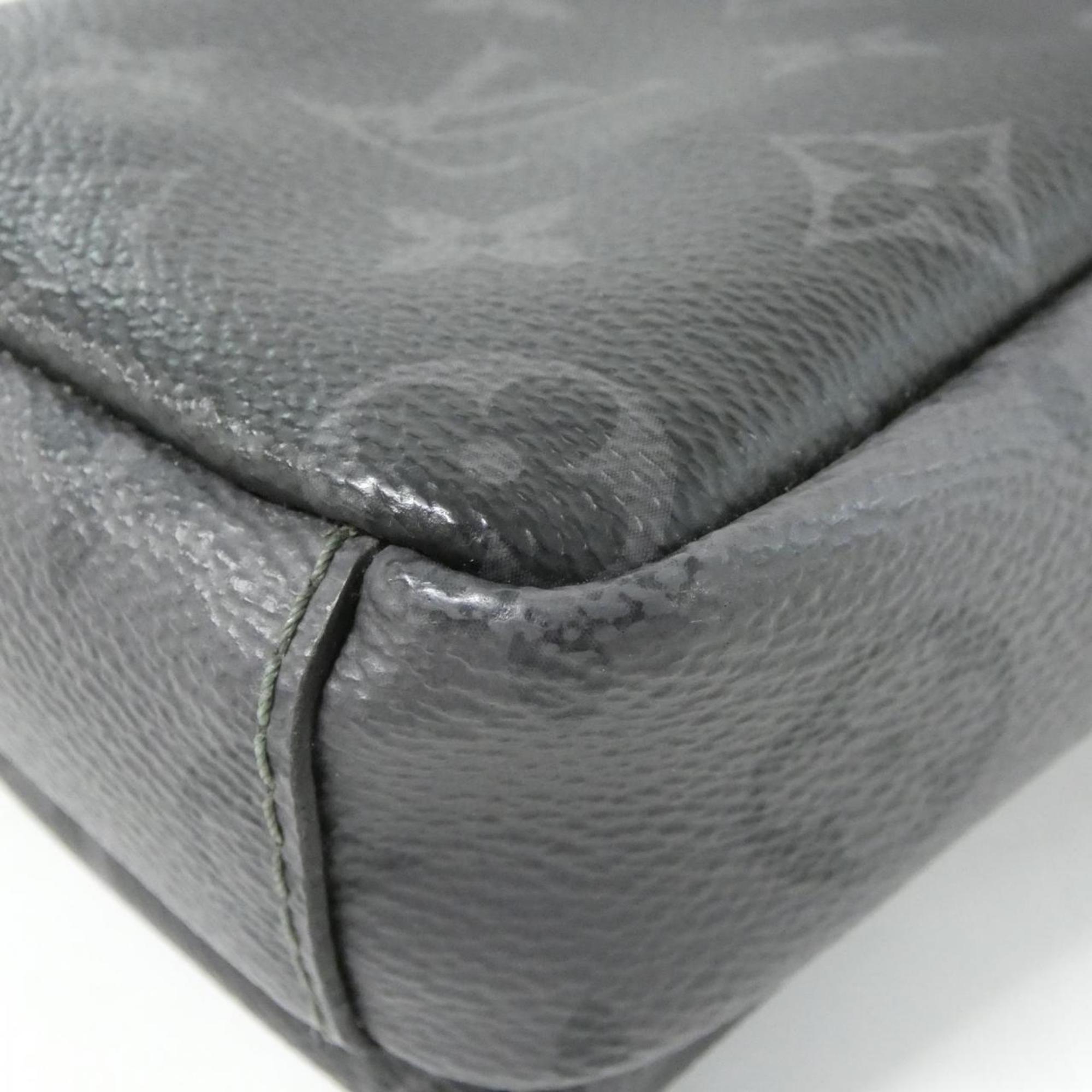 Louis Vuitton Black Coated Canvas Handbag Pouch Shoulder Bag