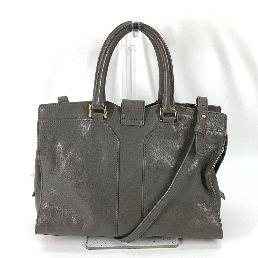 Yves Saint Laurent Gray Leather Handbag (Pre-Owned)
