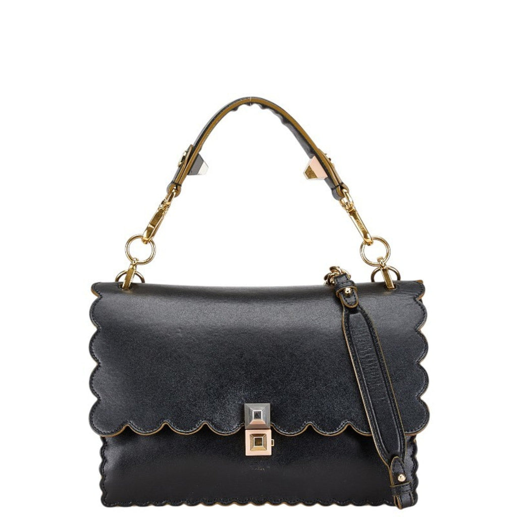 Fendi Black Leather Handbag Shoulder Bag