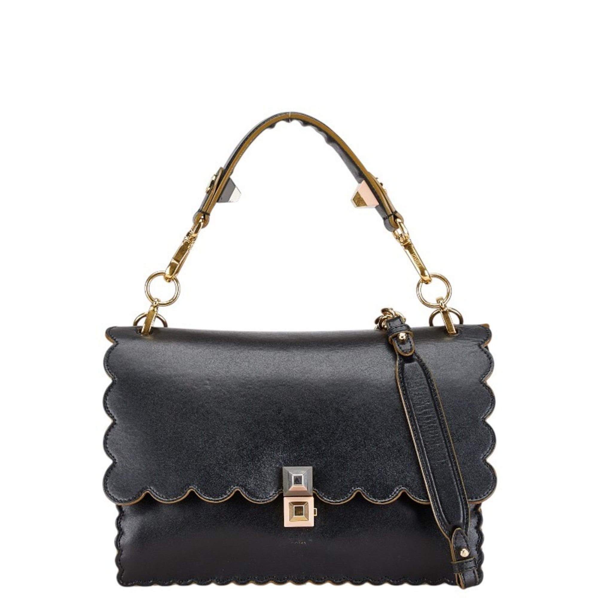 Fendi Black Leather Handbag Shoulder Bag