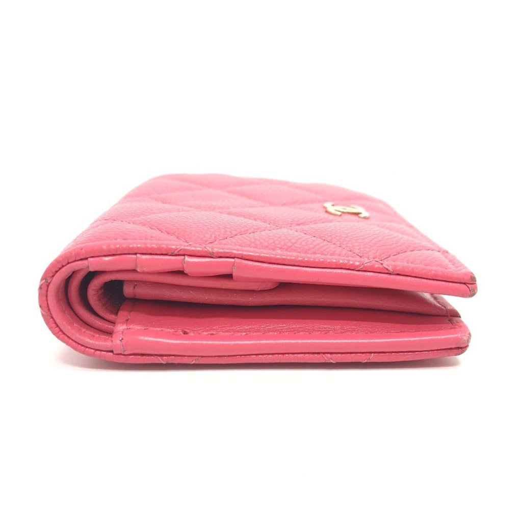 Chanel Pink Grained Calfskin Wallet (Bi-Fold)