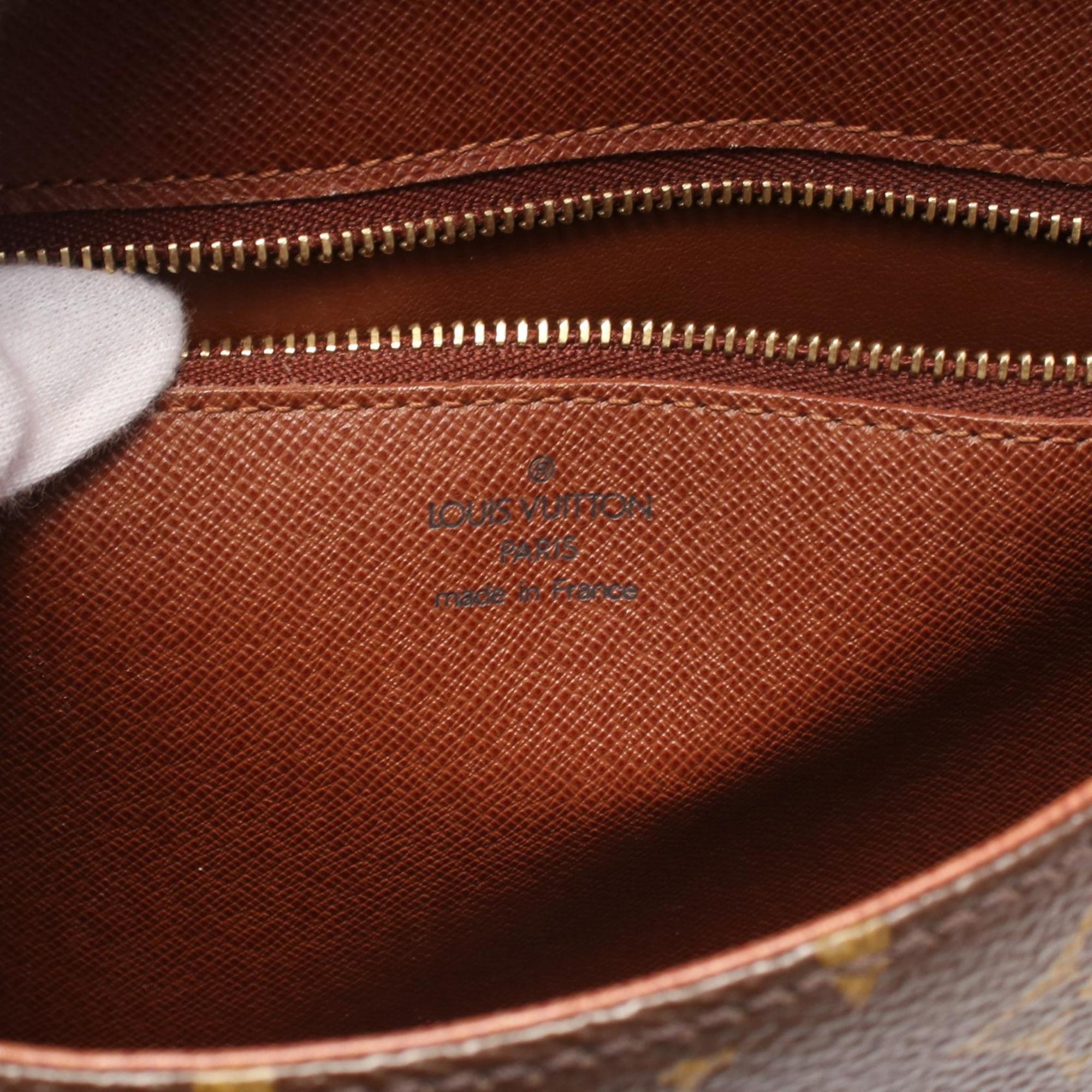 Louis Vuitton Monogram Brown Coated Canvas Leather Shoulder Bag