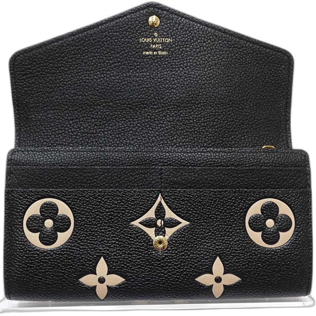 Louis Vuitton Beige Black Monogram Empreinte Long Wallet