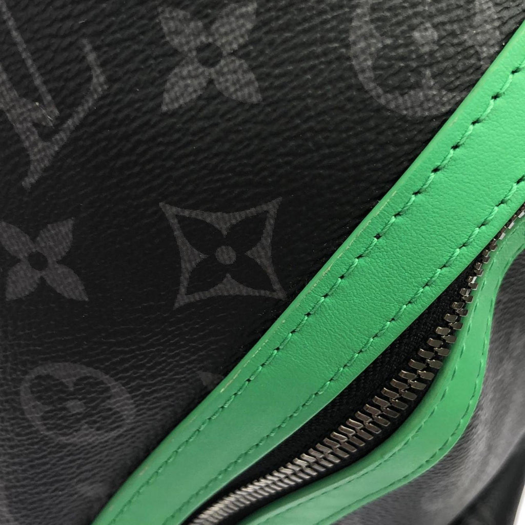 Louis Vuitton Black Green Coated Canvas Backpack