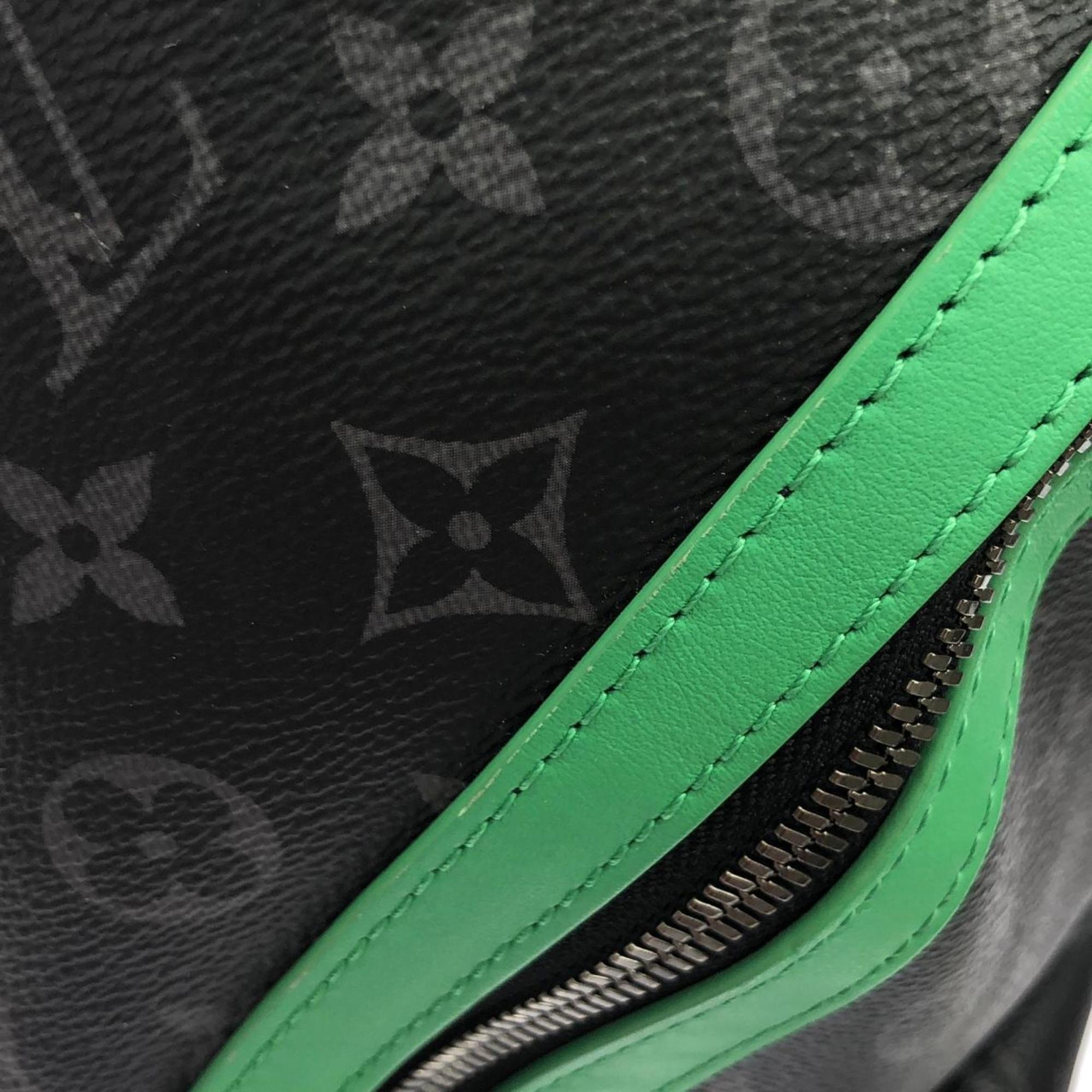 Louis Vuitton Black Green Coated Canvas Backpack