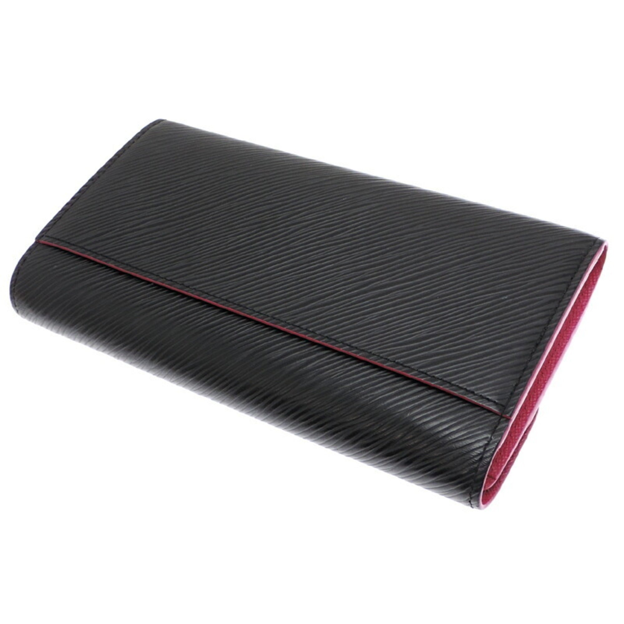 Louis Vuitton Black Hot Pink Noir Pink Epi Leather Long Wallet