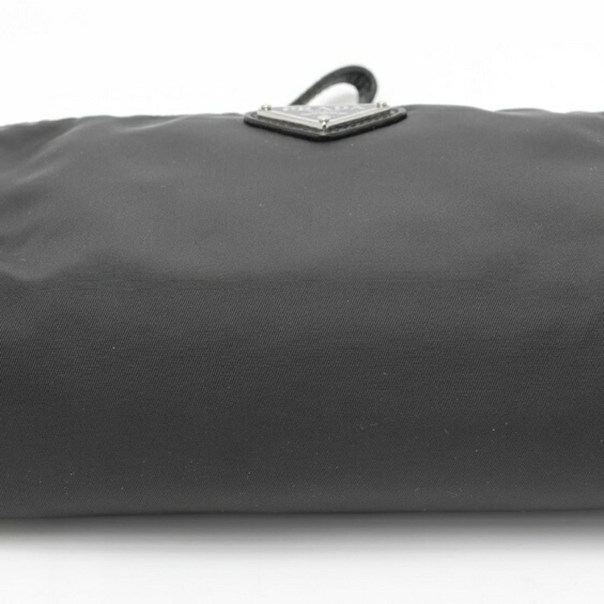 Prada Black Nylon Leather Pouch