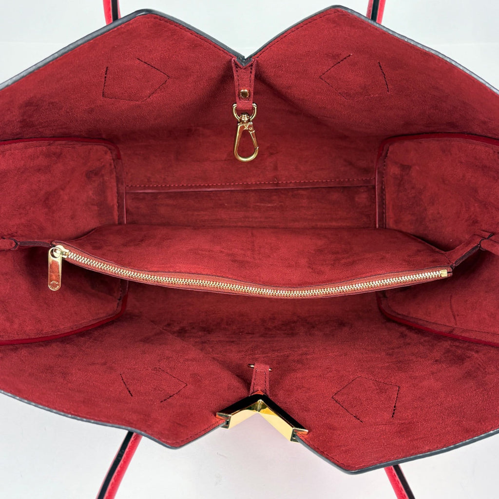 Louis Vuitton Cerise Red Brown Monogram Handbag Tote Bag