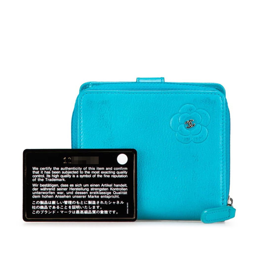 Chanel Light Blue Leather Wallet (Bi-Fold)