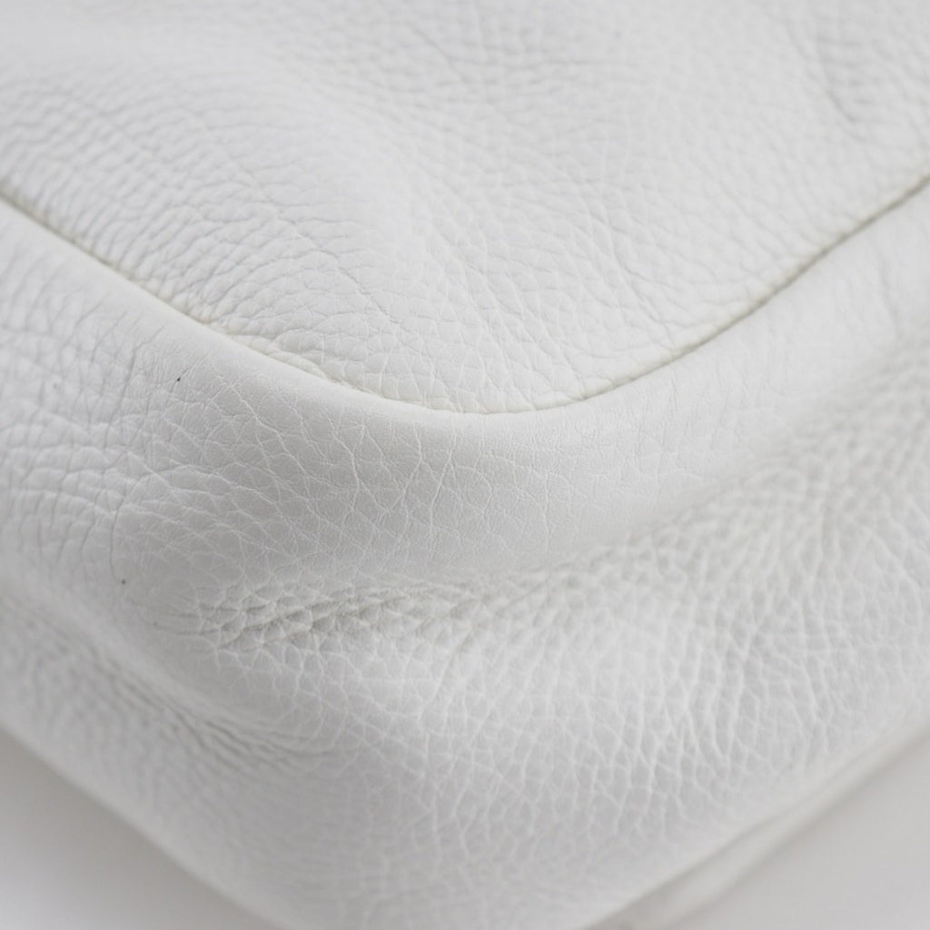 Chanel White Leather Shoulder Bag
