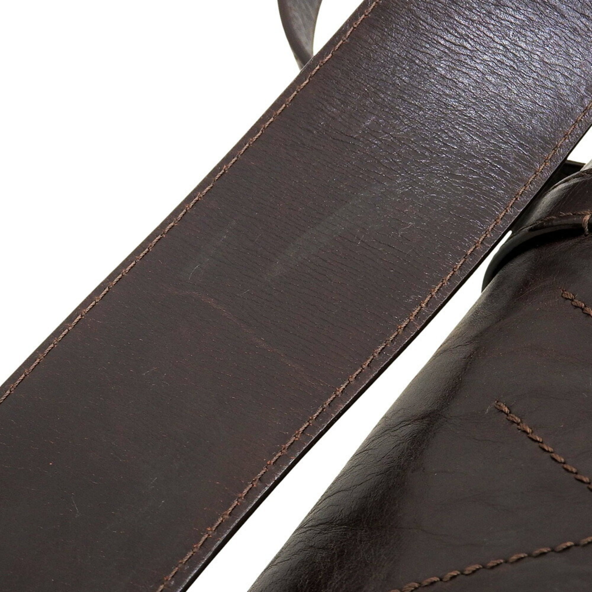 Louis Vuitton Brown Leather Shoulder Bag