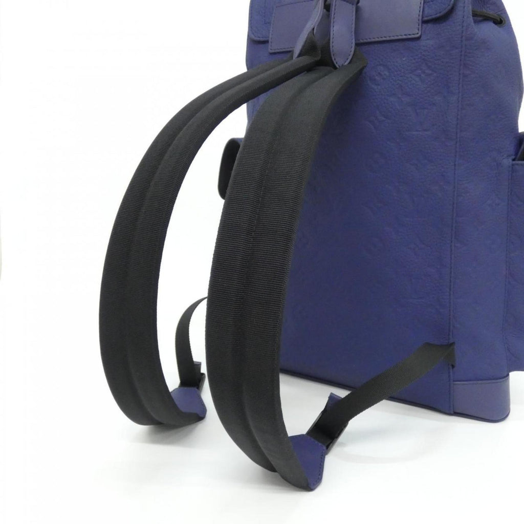 Louis Vuitton Black Blue Leather Backpack