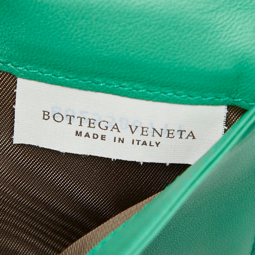 Bottega Veneta Green Leather Long Wallet
