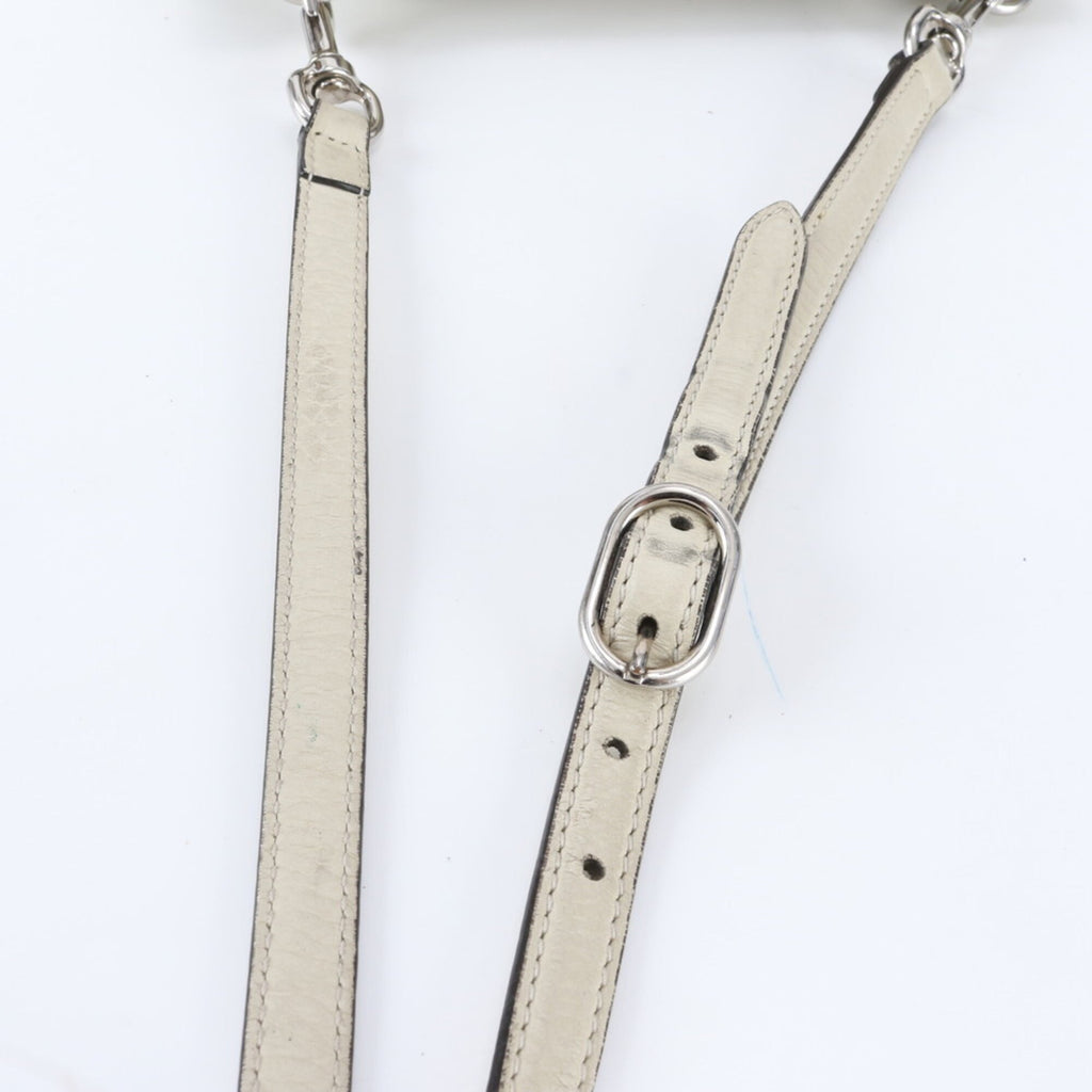 Gucci Bamboo White Leather Handbag Shoulder Bag (Pre-Owned)