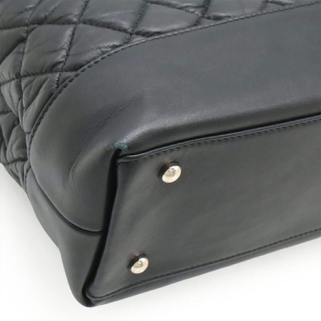 Chanel Matelasse Black Leather Shoulder Bag Tote Bag