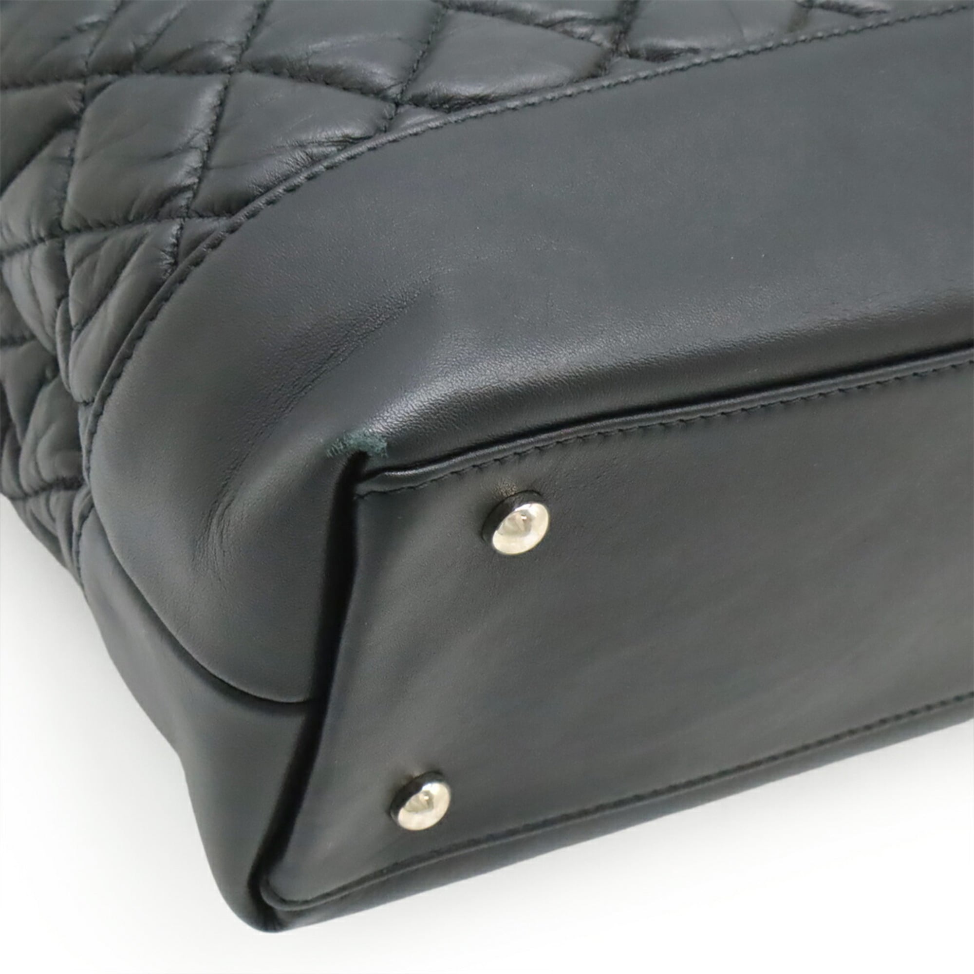 Chanel Matelasse Black Leather Shoulder Bag Tote Bag