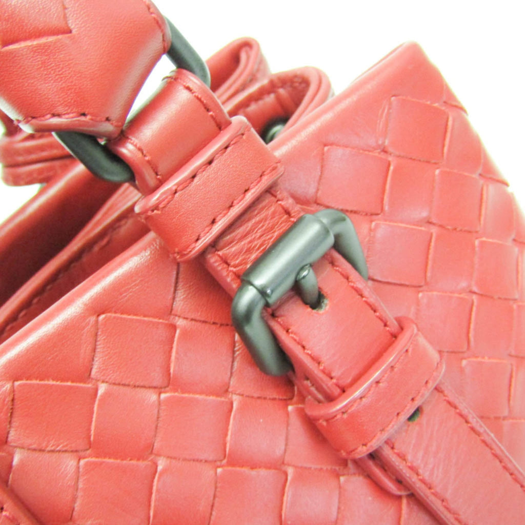 Bottega Veneta Roma Bag Intrecciato Nappa Red Leather Shoulder Bag Bag