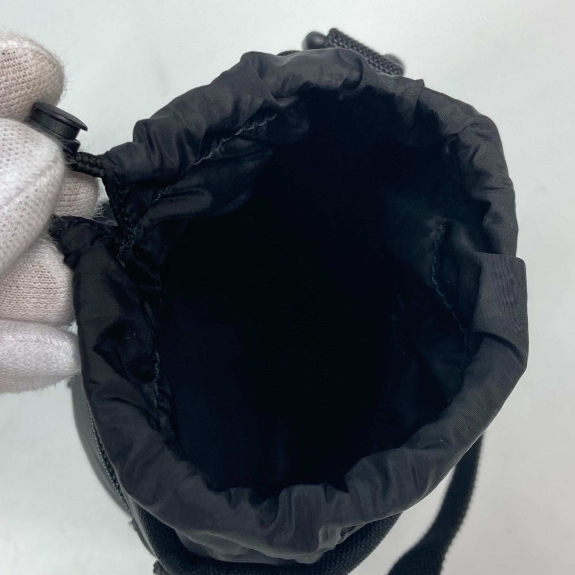 Balenciaga Black White Nylon Leather Pochette Shoulder