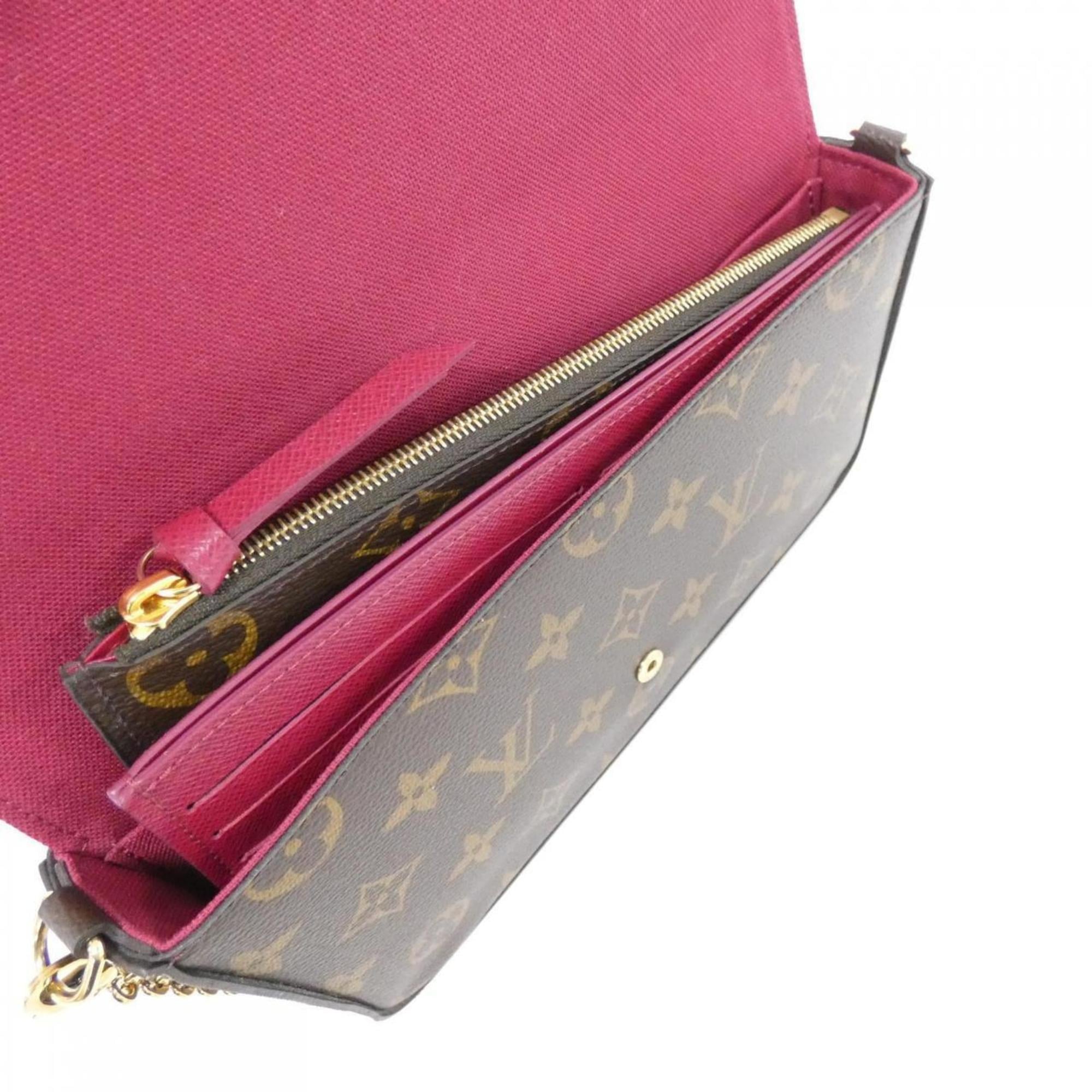 Louis Vuitton Marron Coated Canvas Pochette Shoulder Bag